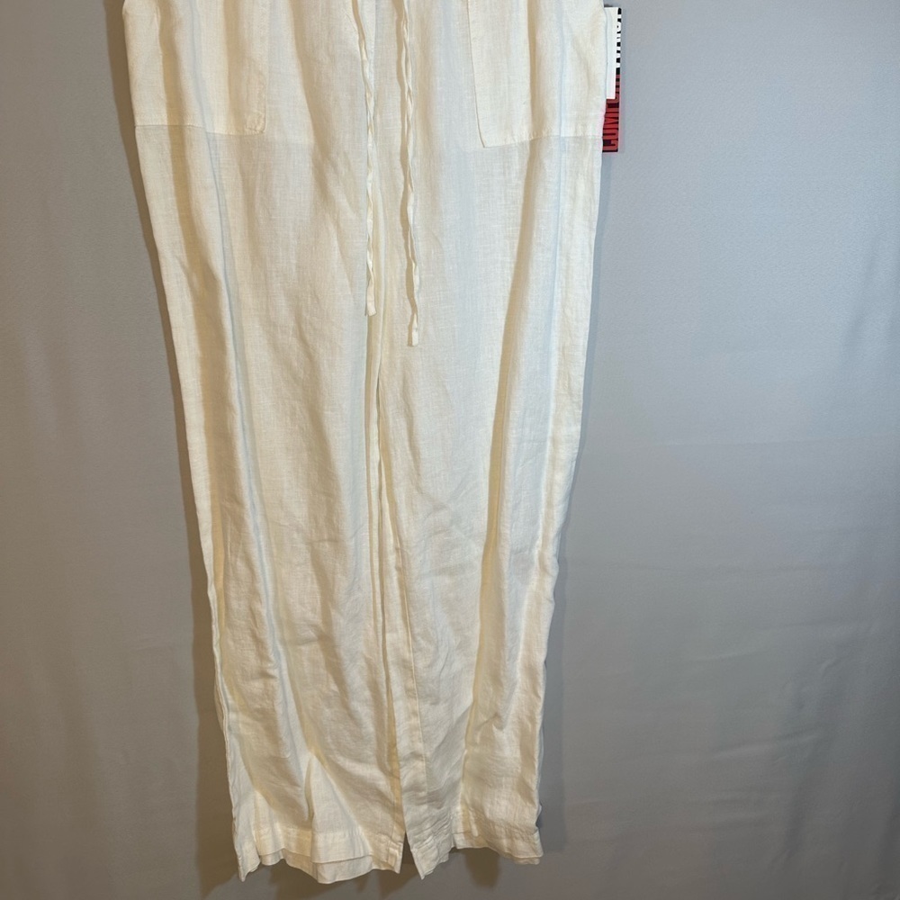 Style & Co Womens Size M 100% Linen Comfort Elastic Waistband Drawstring Tie - Picture 2 of 14